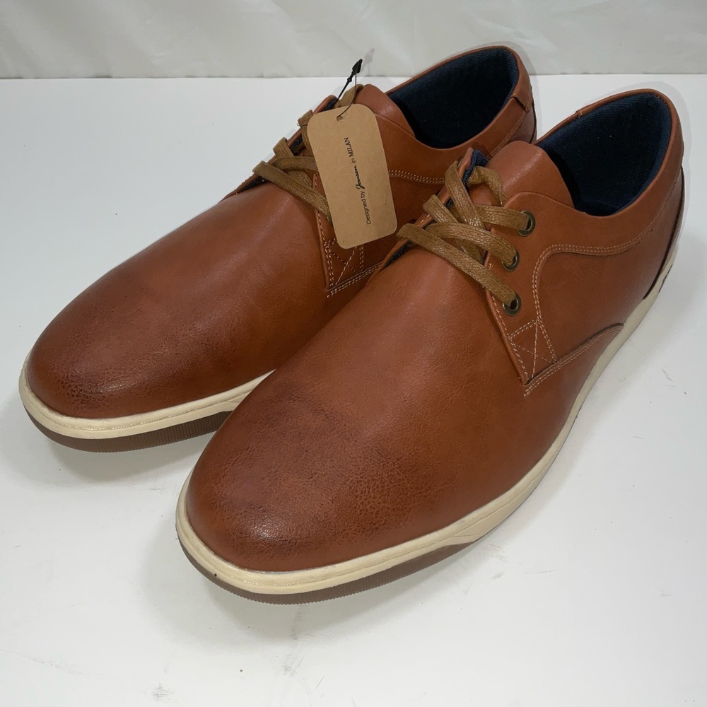 NIB‎ Men’s Jousen Milan 3 Eyelet Brown Lace Up Fashion Dress Sneakers Size 13